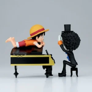 monkey d. luffy & brook – one piece log stories – figure originale giappone bandai banpresto
