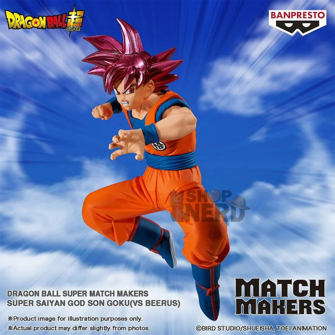 dragon ball super – goku super saiyan god figure match makers (vs beerus) | banpresto originale nuovo dragon ball super – goku super saiyan god figure match makers (vs beerus) | banpresto originale nuovo